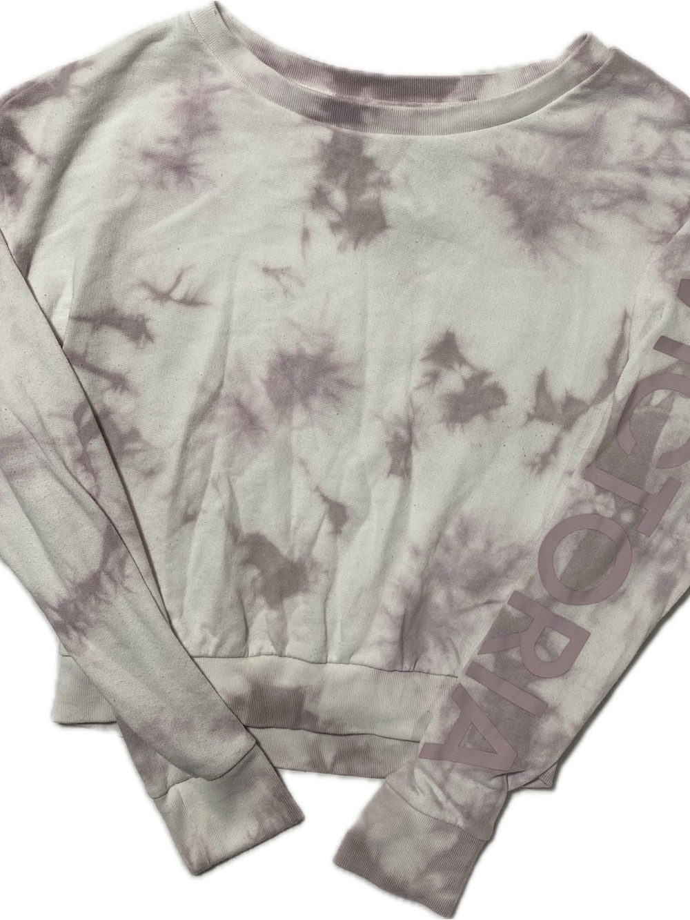 Victoria's Secret Pale Lavender & White Tie-Dye Crewneck Sweatshirt
